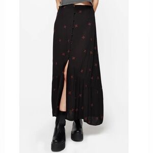 NWT Disturbia Sublime Witches Knot Embroidered Button Down Midaxi Skirt size 14